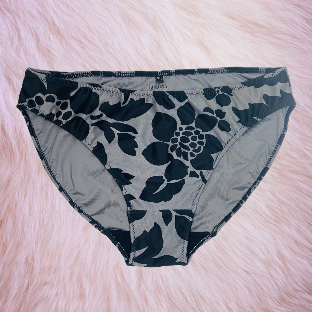 BIKINI WIDE GRIS/FLORES